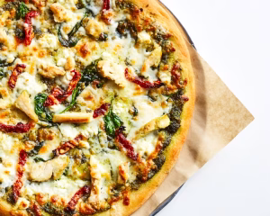 Nat’s Chicken Pesto Pizza